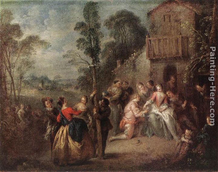 The May Tree painting - Jean Baptiste Joseph Pater The May Tree art painting